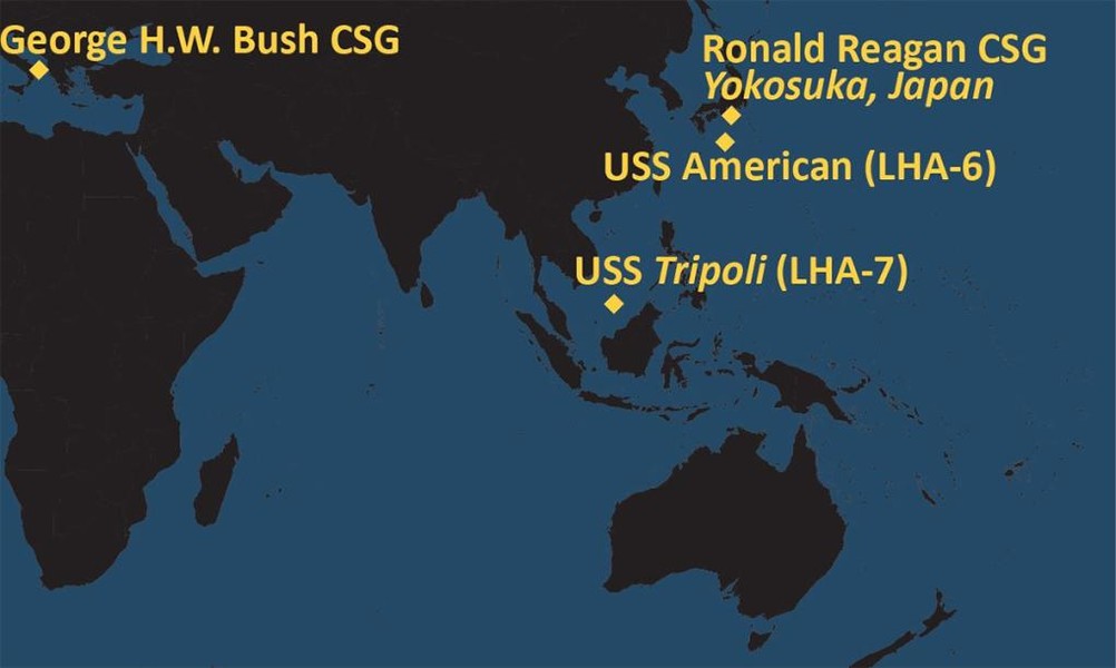  Siêu tàu đổ bộ tấn công Mỹ chất đầy tiêm kích tàng hình F-35B tiến vào Biển Đông