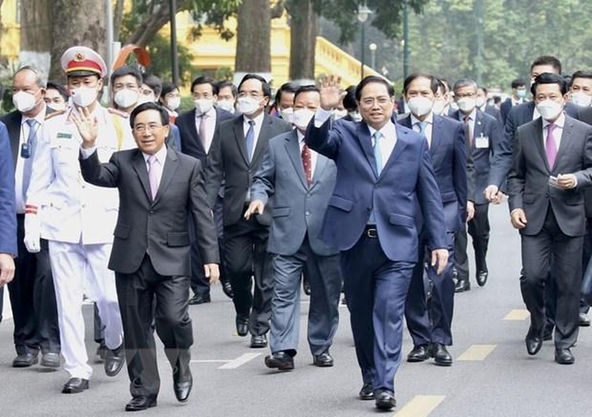 Lễ đón Thủ tướng Lào Phankham Viphavanh thăm chính thức Việt Nam