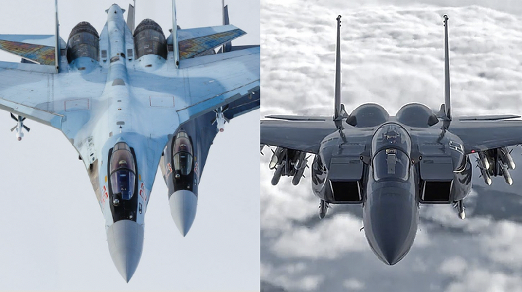 [ẢNH] F-15EX và Su-35 lần đầu 