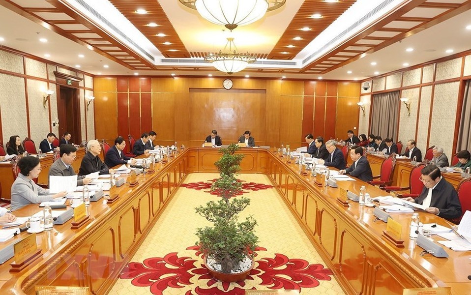 Hình ảnh Tổng Bí thư Nguyễn Phú Trọng chủ trì cuộc họp Bộ Chính trị, Ban Bí thư