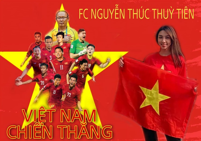 Hoa hậu Nguyễn Thúc Thùy Tiên là fan 'cứng' ĐT Việt Nam