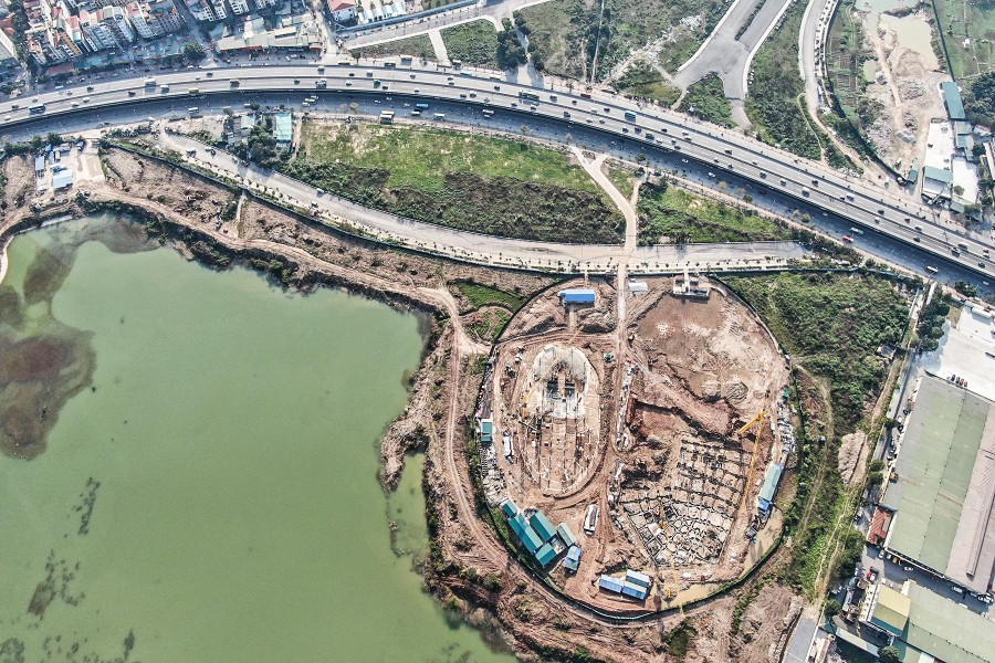 Nhìn từ flycam công trường dự án nghìn tỷ cho thiếu nhi Thủ đô Hà Nội