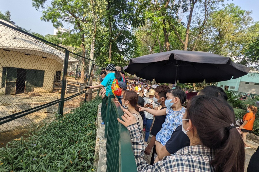 Hà Nội: Chen chân đi chơi công viên Thủ Lệ, trẻ em mệt mỏi vì nắng nóng