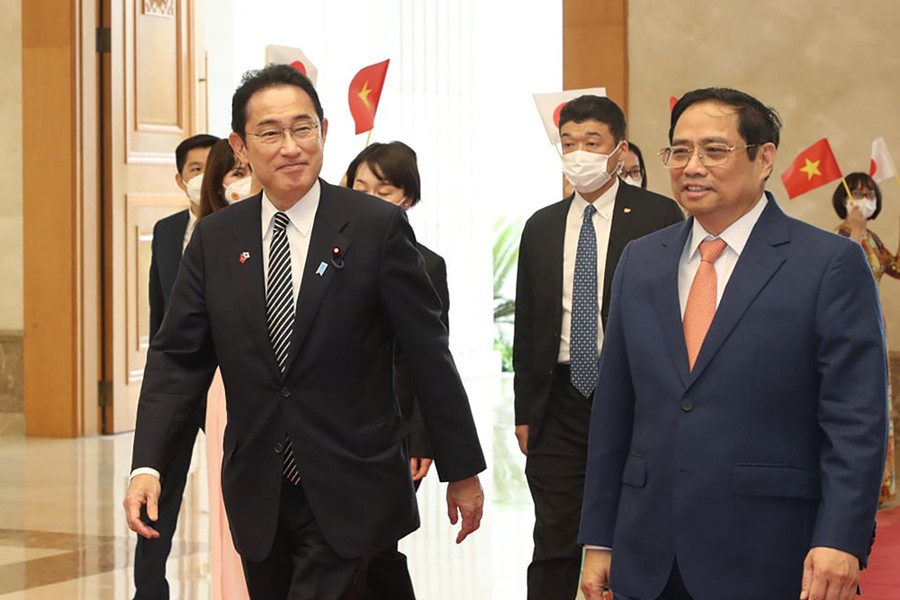 Hình ảnh Thủ tướng Phạm Minh Chính đón, hội đàm với Thủ tướng Nhật Bản Kishida Fumio