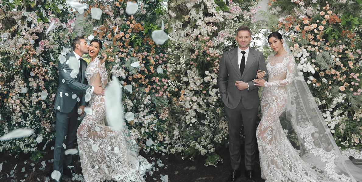 Bộ ảnh cưới đẹp lung linh của siêu mẫu Minh Tú và chồng tây
