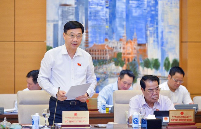 Chủ nhiệm Ủy ban Kinh tế của Quốc hội Vũ Hồng Thanh trình bày báo cáo ảnh 1