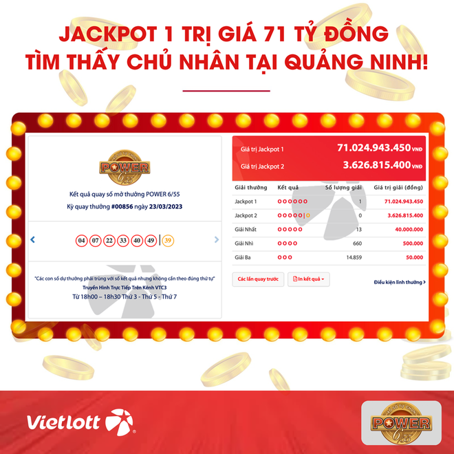 Độc đắc Vietlott 71 tỷ đồng tìm thấy chủ nhân tại Cẩm Phả, Quảng Ninh ảnh 1