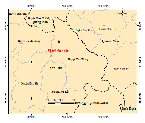 Huyện Kon Plông liên tiếp xảy ra 8 trận động đất trong sáng nay 22/9 ảnh 1