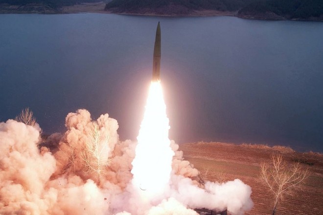 Một tên lửa của Triều Tiên được phóng đi. Ảnh minh họa