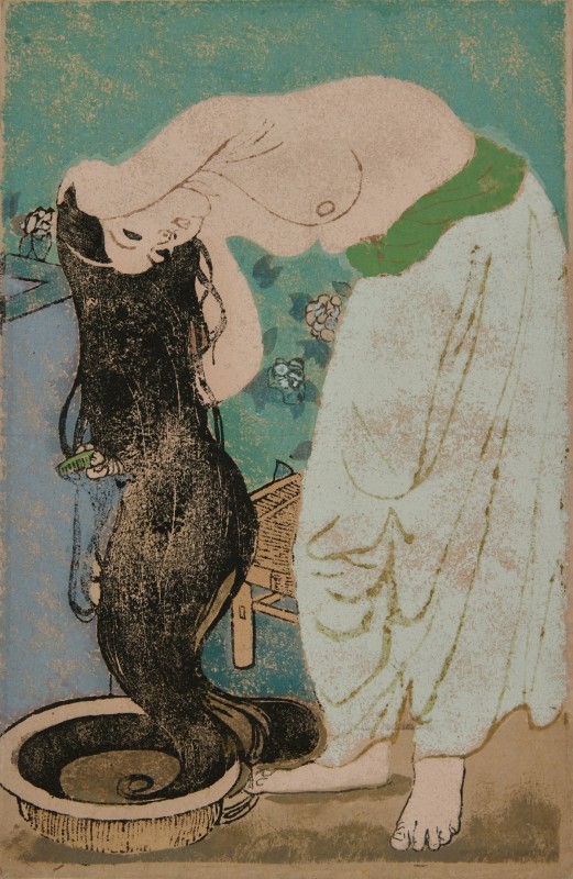 &quot;Gội đầu&quot; của Trần Văn Cẩn, sáng tác năm 1940, đoạt giải Nhất tại triển lãm của Nghệ thuật Annam (Farta) ba năm sau đó. Tác phẩm từng được đưa vào bộ tem &quot;Hội họa Việt Nam&quot; năm 1995