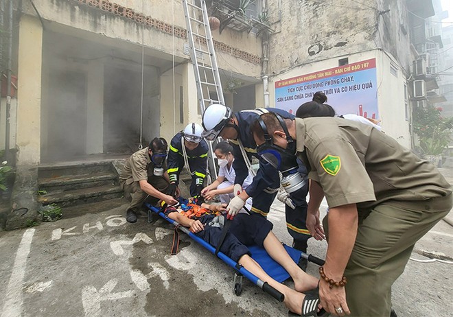 Diễn tập kỹ năng cứu nạn, cứu hộ luôn được lực lượng chức năng phường Định Công quan tâm